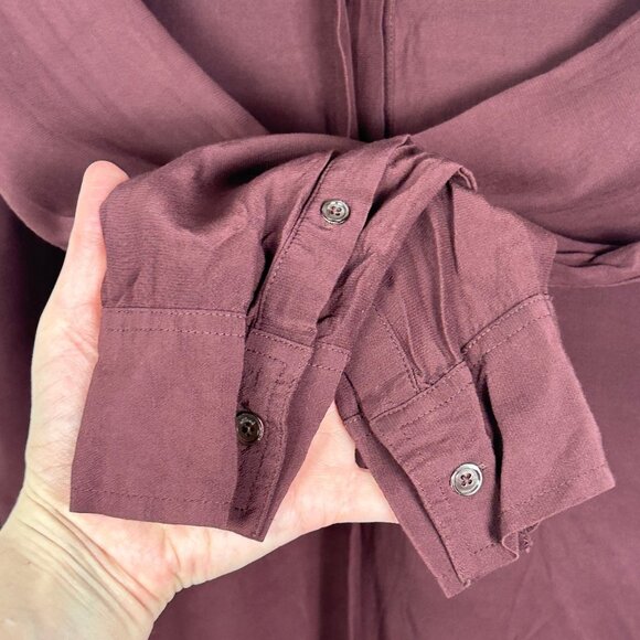 Aritzia Wilfred Burgundy Wine High Low Blouse Tunic Dress Size XS Long Sleeve - Picture 6 of 12